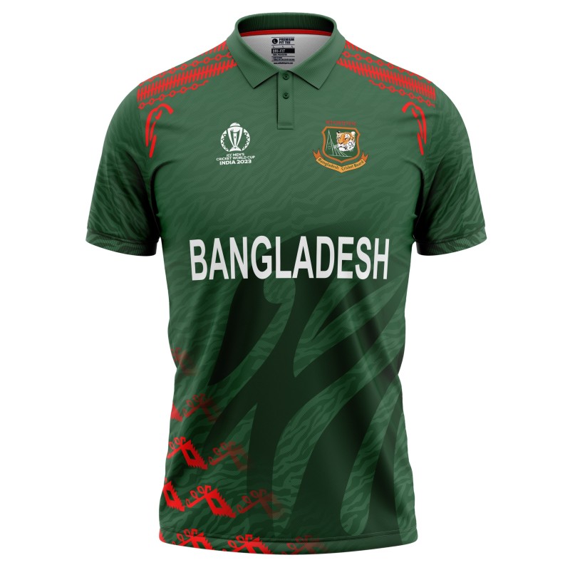 Bangladesh ODI World Cup 2023 Half Sleeves Cricket Fan Jersey - 100% Dryfit Polyester - With Name Personalisation Bangladesh ODI World Cup 2023 Half Sleeves Cricket Fan Jersey - 100% Dryfit Polyester - With Name Personalisation
